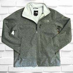The North Face Men’s Small Windwall Long Sleeved Jacket • Heathered Gray Zip Up