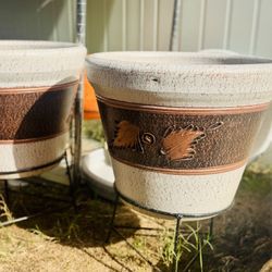 Mexican  Planters With Stands $60 Set 