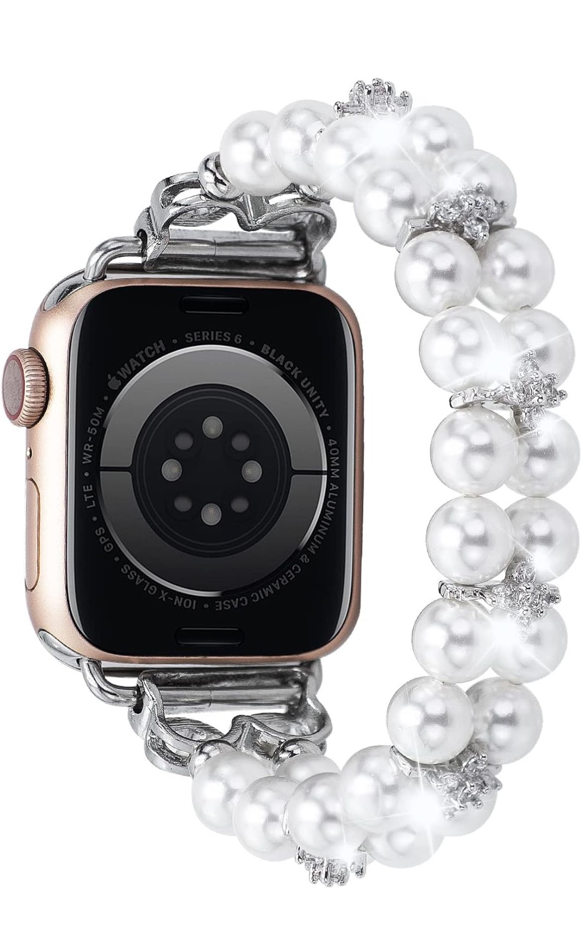 Crystal Elastic Stretch Beaded Bracelet Compatible with Apple Watch Band Strap