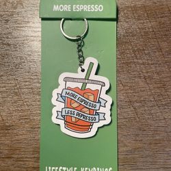 More Espresso Wooden Keychain 