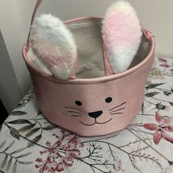 Pink bunny Easter basket 