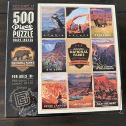 AMERICANFLAT NATIONAL PARKS "WILDERNESS & WONDER "- 500 PIECES PUZZLE