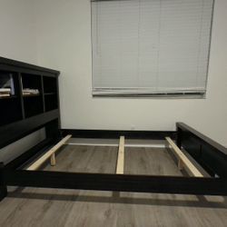 Bed Full Size Bookcase Headboard 