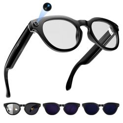 AI Smart Glasses with Camera, 2K Camera Glasses,12MP Video Recording Glasses, Real Time Translation, AI Voice Assistant,Sunglasses with 3 Pack Lenses 