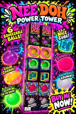 Nee Doh Power Tower 6-Pack Squeezable Balls