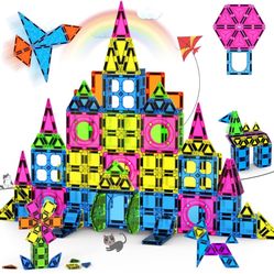 250 PCS 3D STEM Educational Magnetic Tiles for Kids Magnetic Blocks for Kids Magnetic Building Blocks Set