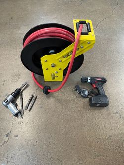 Mechanics tools shop tools. Air hose reel
