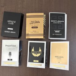 Men’s Fragrance Bundle Set of 6 Samples Armani Gaultier Givenchy Rabanne New