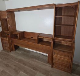 King/cal king headboard and storage with dresser