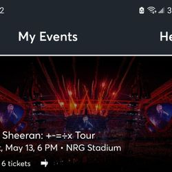 Ed Shehraan Concert Ticket 6 Tickets Each 60$ Same Row at NRG Stadium Houston