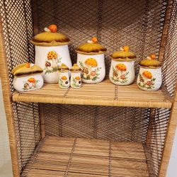 1970s Merry Mushroom Canister Set