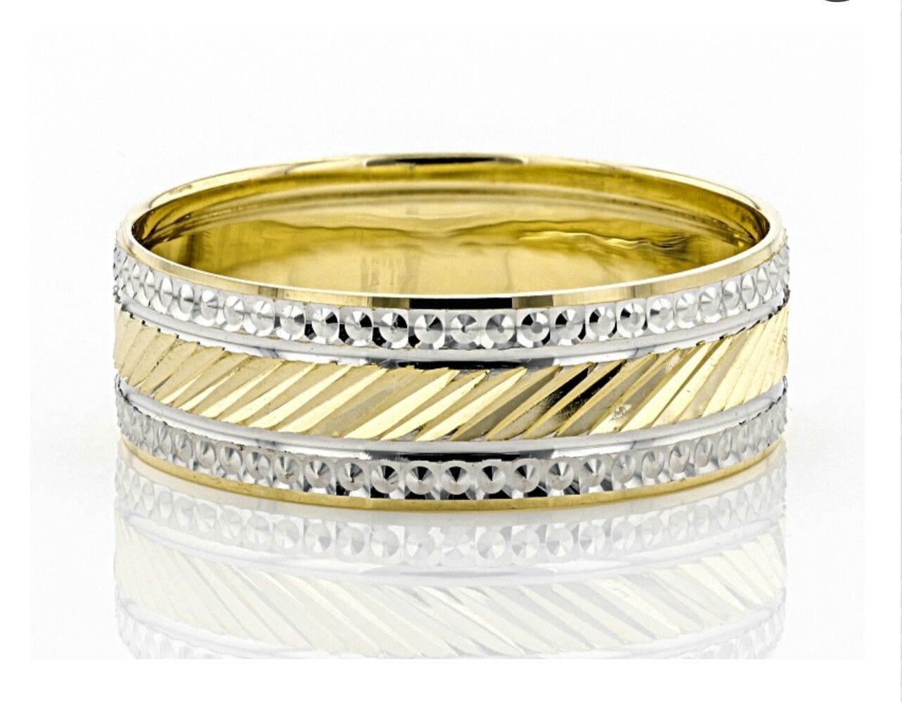 10K Two-Tone Diamond Cut Band Ring