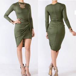 Olive wrap dress $20