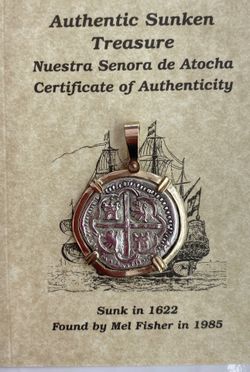 Atocha coin pendant in 14Kt solid gold bezel