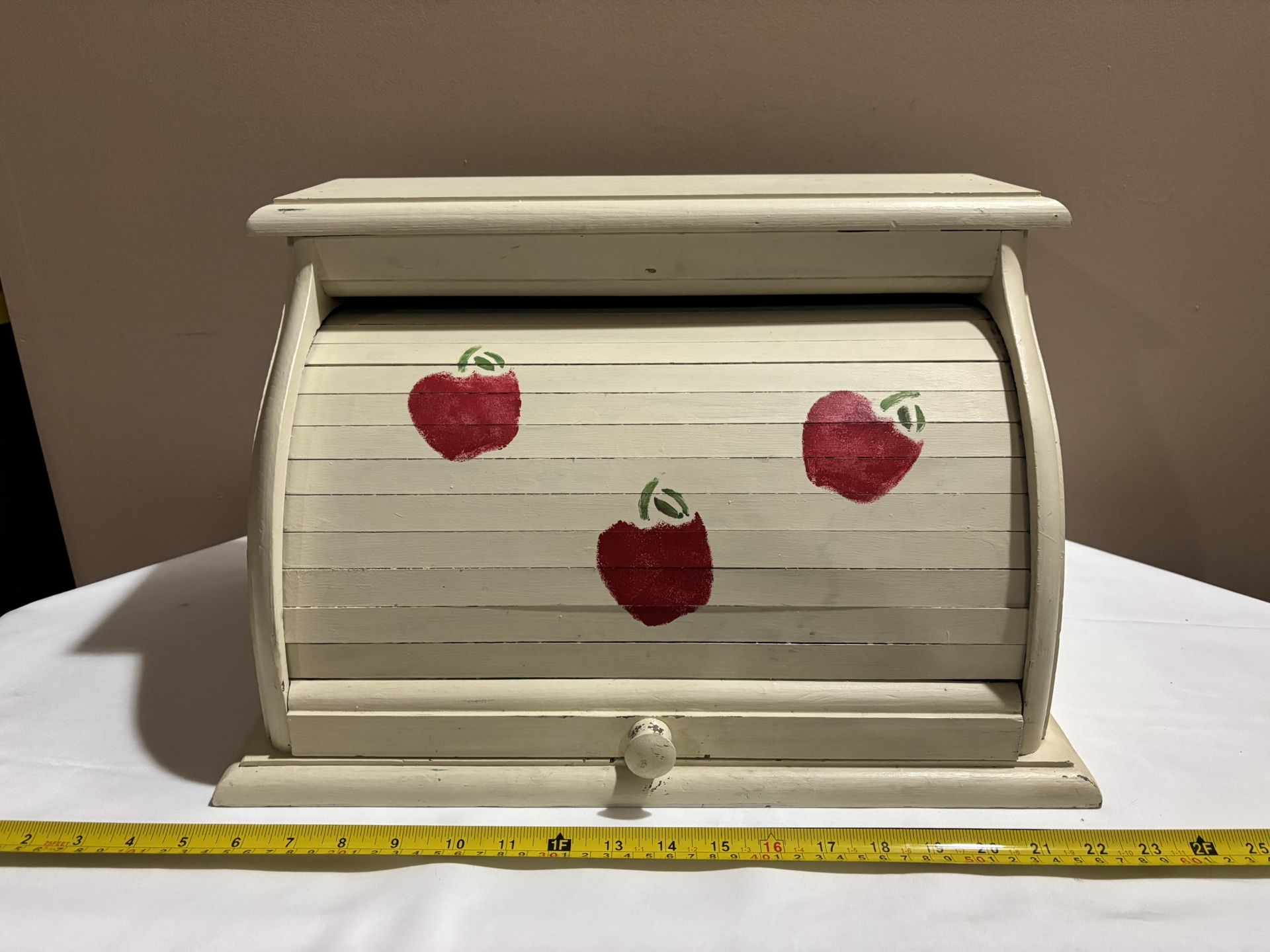 Bread Box with Painted Apples
