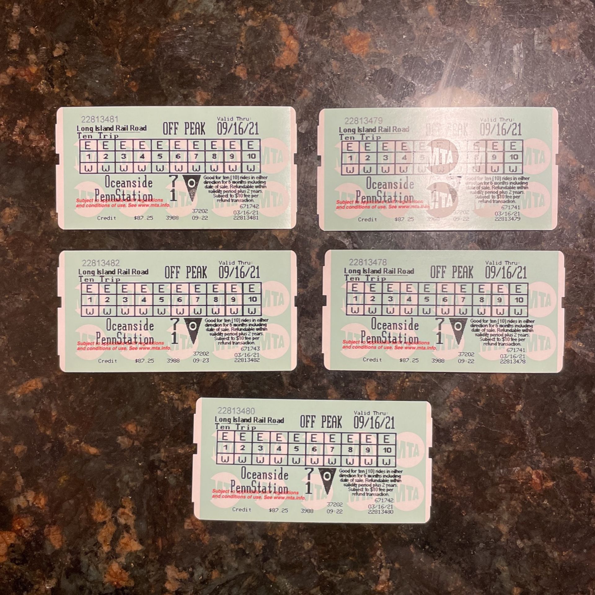 LIRR 10 Pack Off Peak Zone 7 (Oceanside)