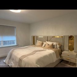 King bed frame With Side Table And Mattress