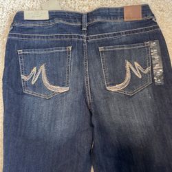 Maurice’s dark blue slim boot jeans 12 midrise denim flex 33 length long new women’s