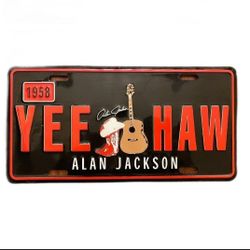 Vintage 1958 Alan Jackson Yee Haw License Plate 
