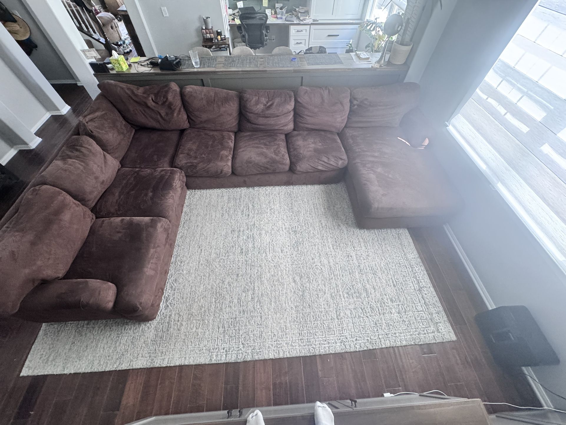 Super Comfortable Down Microsuede Sleeper Couch/ Sofa Sectional