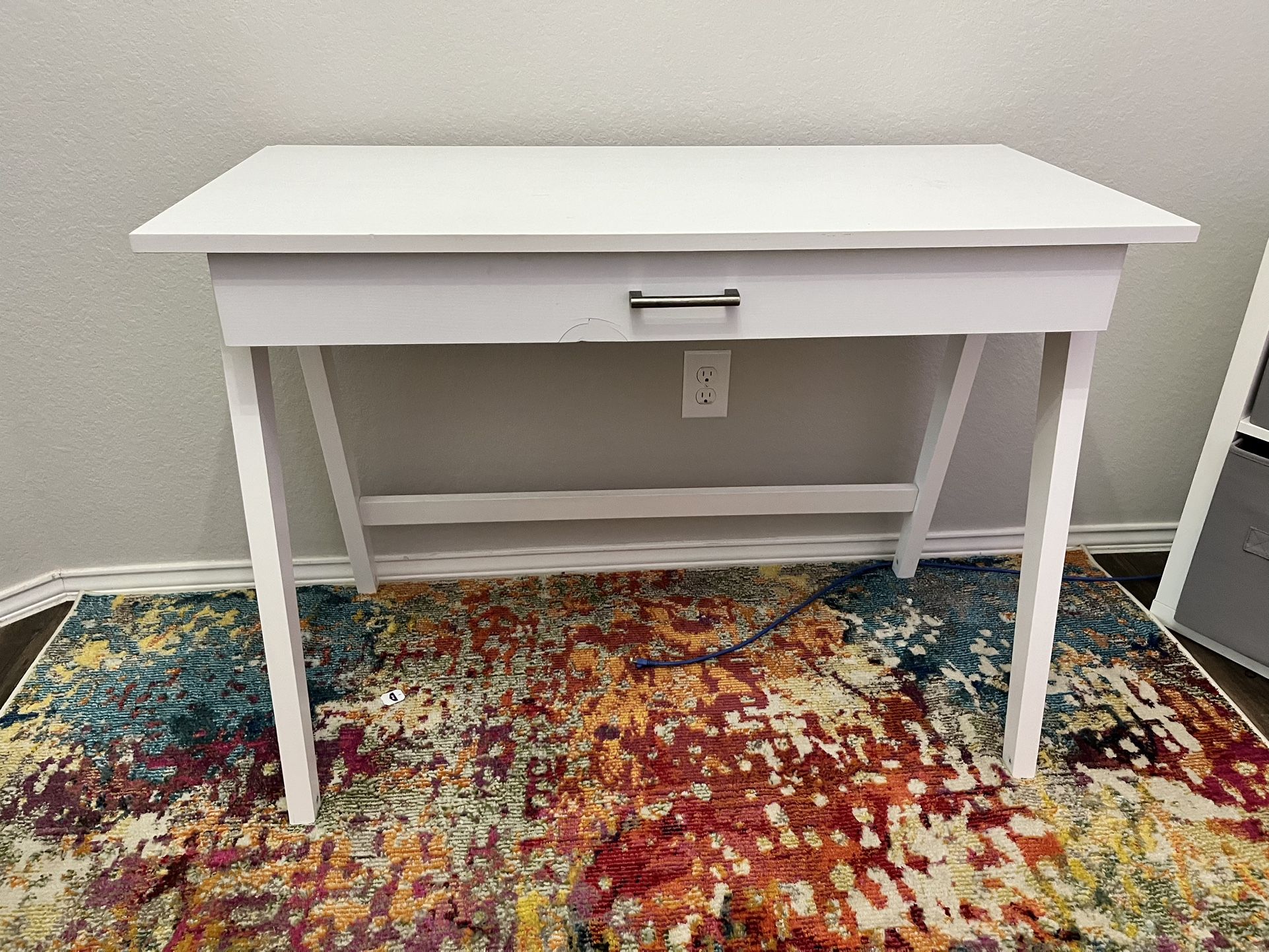 White Desk with Drawer