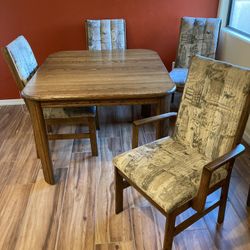 Solid Oak Dining Table Set