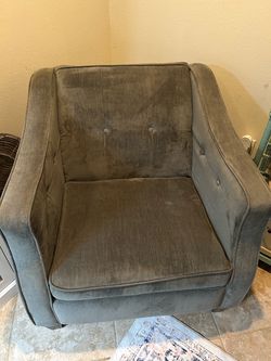 Gray Fabric Accent Chair