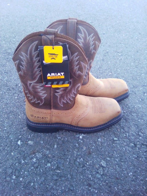 Ariat Steel Toe Boots - New Size 9