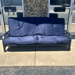 6 Inch Tufted Futon Mattress, Full Size, Navy blue