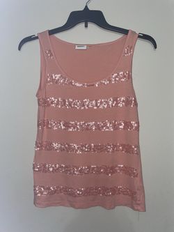 DKNY Pink Cotton Scoop Neck Tank Top - Size M