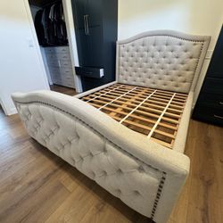 Queen Bed Frame Padded Headboard/Footboard