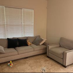 Pottery barn Sofa with cushions and pillows 