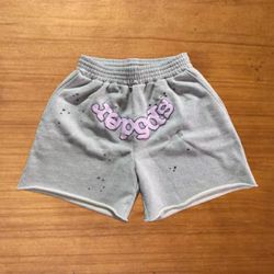 Sp5der OG Web Logo Sweat Shorts Heather Gray