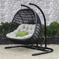 Outdoor Hanging Chair - Free Delivery ✅ Egg Chair - Modern Swinging Chair 