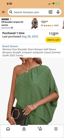 Women's One Shoulder Short Romper