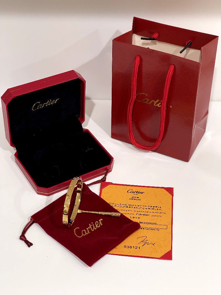 Cartier Love Bangle Bracelet Gold Size 17