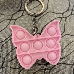 Pop-it Pink Butterfly Keychain