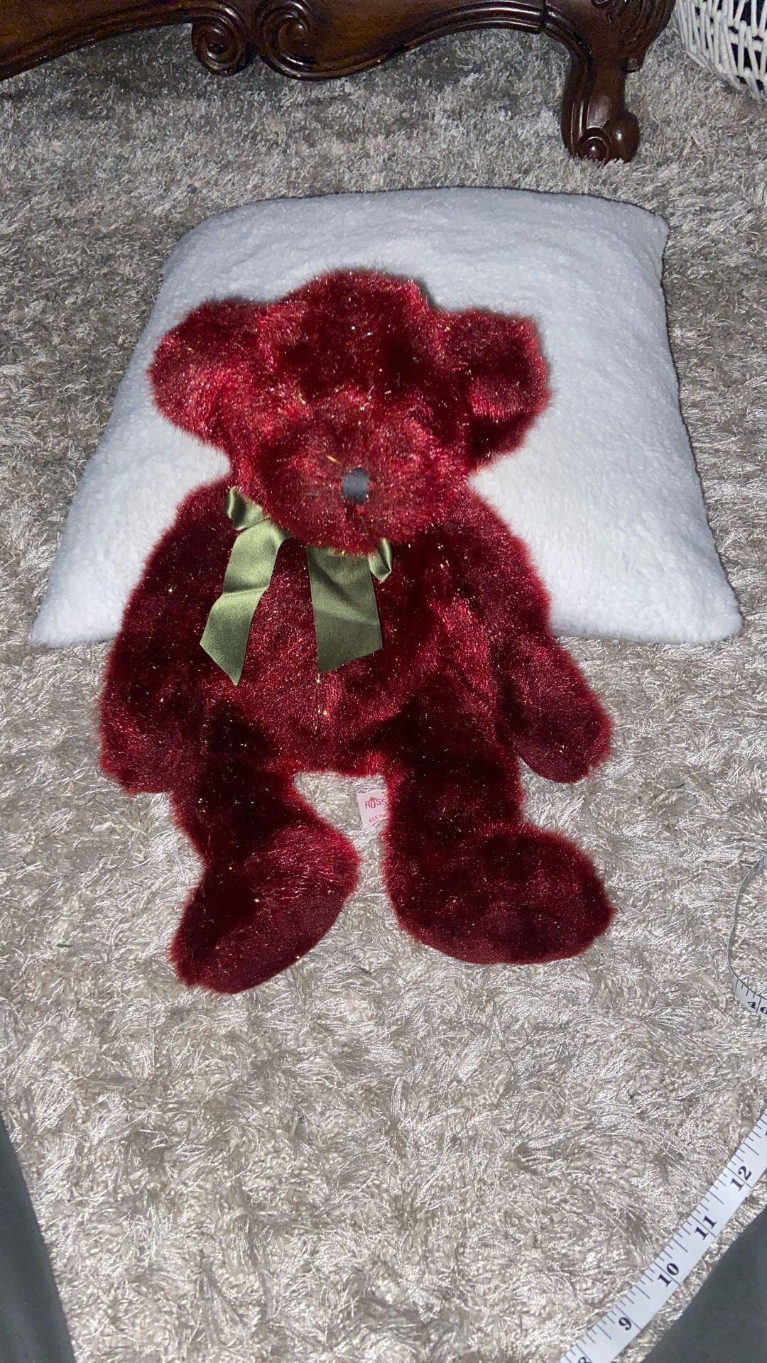 Vintage Russ Berrie Spangles the Teddy Bear stuffed animal plush toy.14”