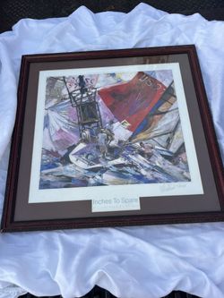 Willard Bond Signed Inches To Spare Print Sailboat Race 