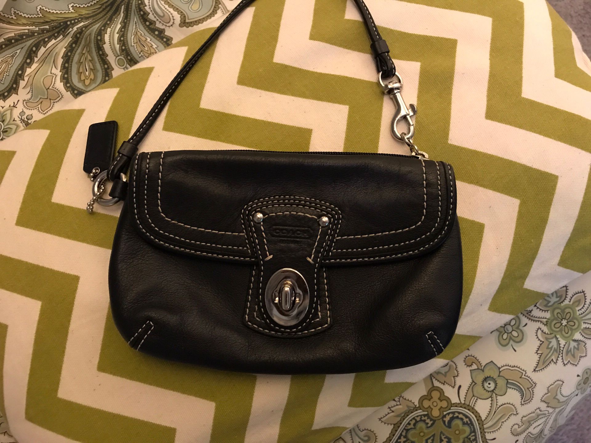 Coach Pebble Leather Wristlet