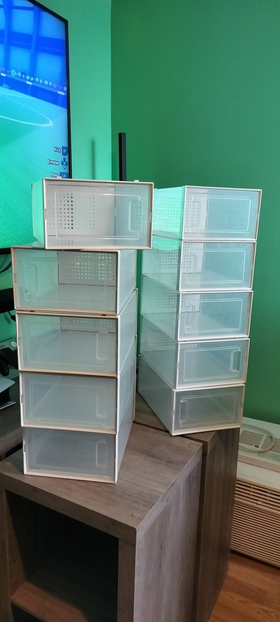 🌺 (June 16th) Light Weight Plastic Shoe Box. ( 10 ) -Stackables Box