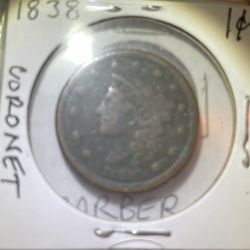 1838 Coronet Head Large Cent