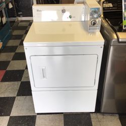 #184 New White Whirlpool Coin Operated Gas Dryer 