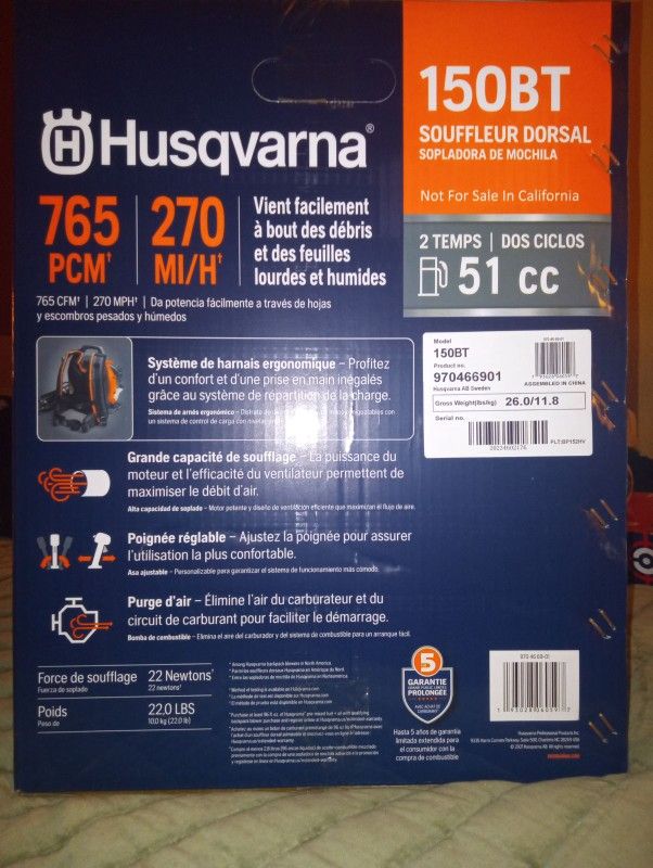 Husqvarna Back Pack Blower