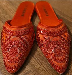 New BeadedPointed Toe Slip on Flats