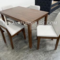 PROMOTION! 5-Pcs Dining Set, Wood Dining Set, 4 Chairs with Table, Kitchen Furniture, Casual dining room set, Matching Dining Chairs. Package includes