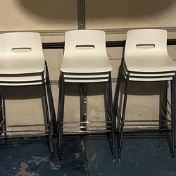 Allermuir Luxury White Low Back Stools  - 9 Available + 2 Upholstered. (See description)