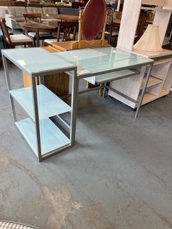 Glass desk and shelf (in Store)