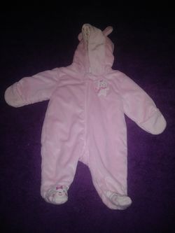 Pink Baby girl bear winter snowsuit / jacket