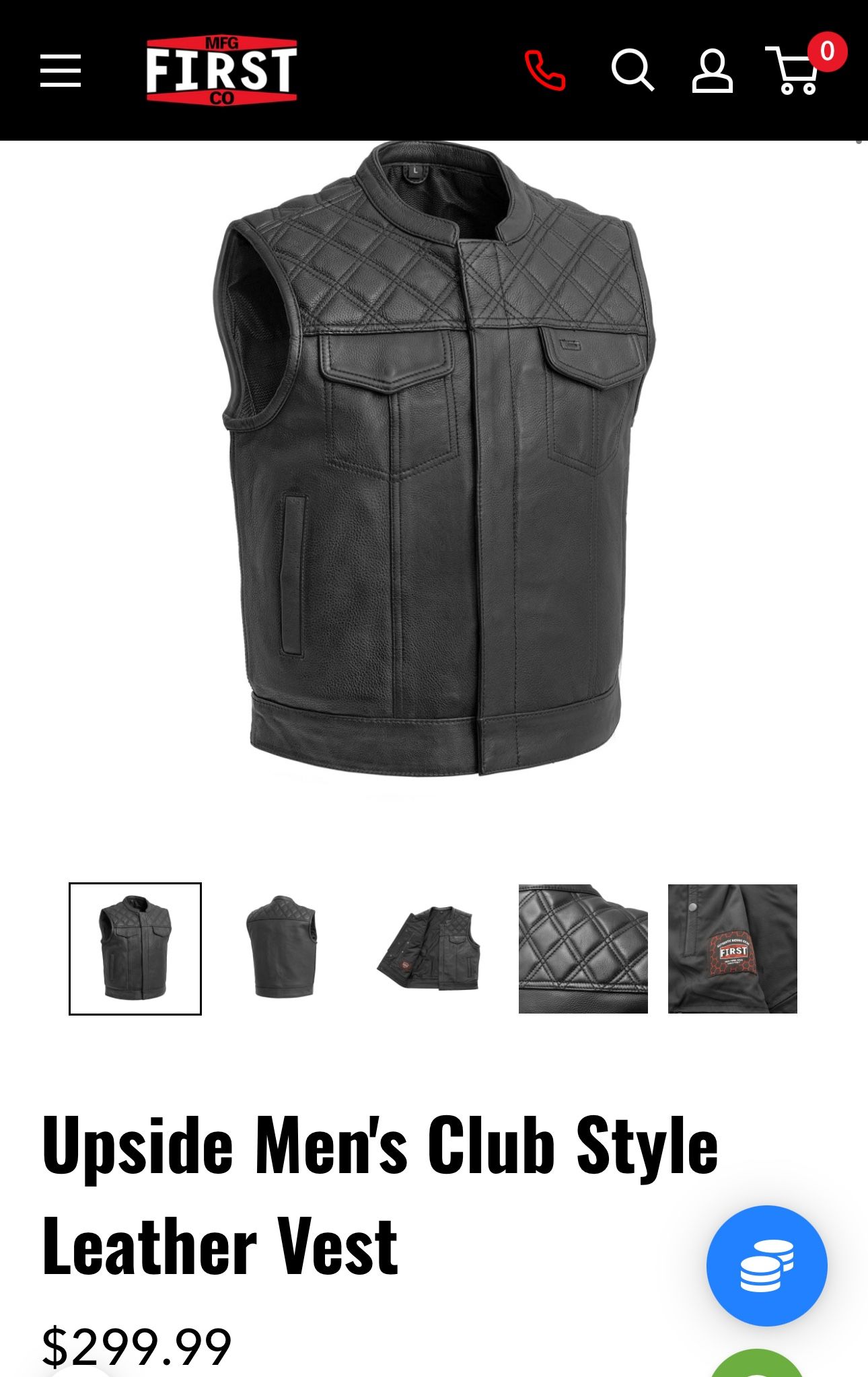 Leather Vest - Men’s Small